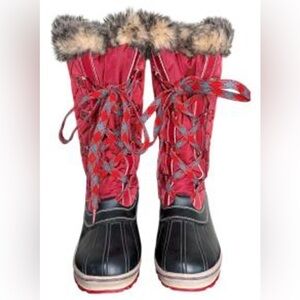 Women’s Red Fur-Trim Winter Boots